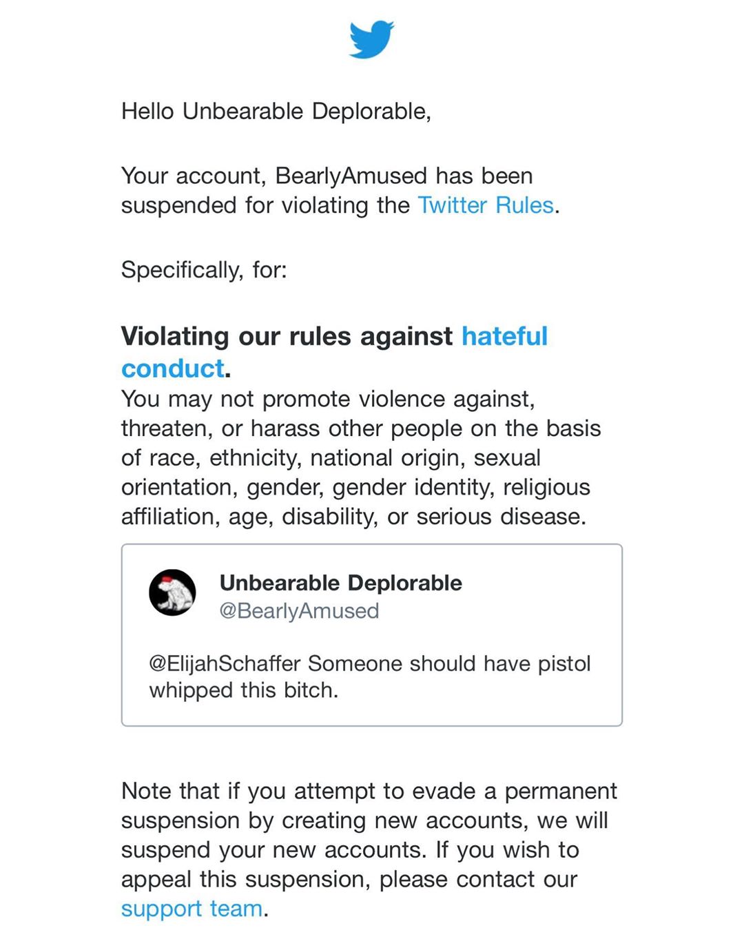 You are currently viewing So I finally found out why they suspended my Twitter account. It turns out using