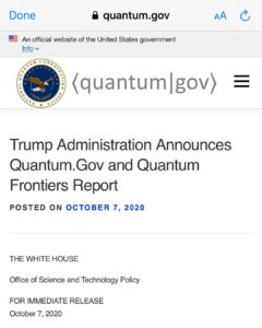 Read more about the article Trump Administration Announces Quantum.Gov and Quantum Frontiers Report quantum.