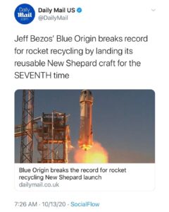 Read more about the article I was (today) old when I found out the owner of Amazon shot rockets in to the s