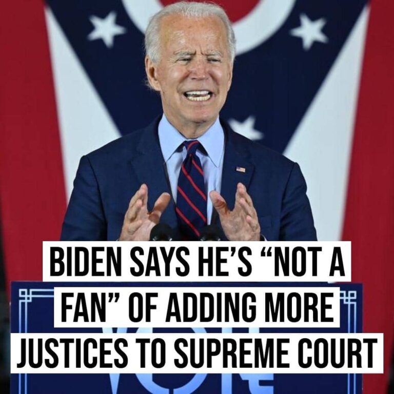 Read more about the article Joe Biden said he is “not a fan” of adding additional seats to the Supreme Court