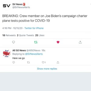 Read more about the article Crew member on Joe Biden’s campaign charter plane tests positive for COVID-19