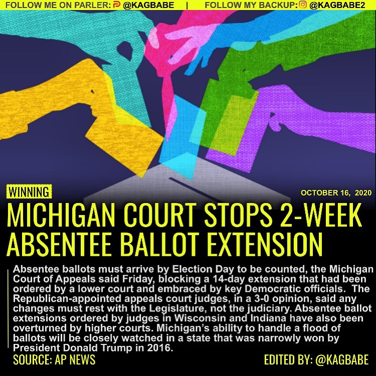 Read more about the article Nov. 3 to be counted, the Michigan Court of Appeals said Friday, blocking a 14-d