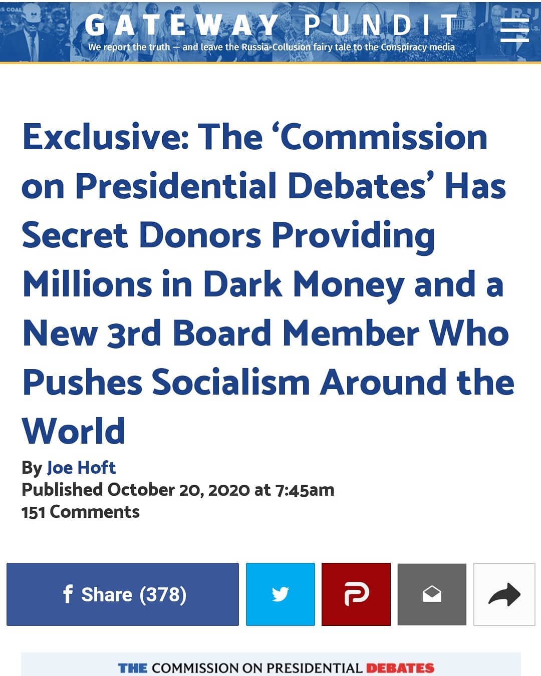 You are currently viewing thegatewaypundit.com/2020/10/exclusive-commission-presidential-debates-secret-do