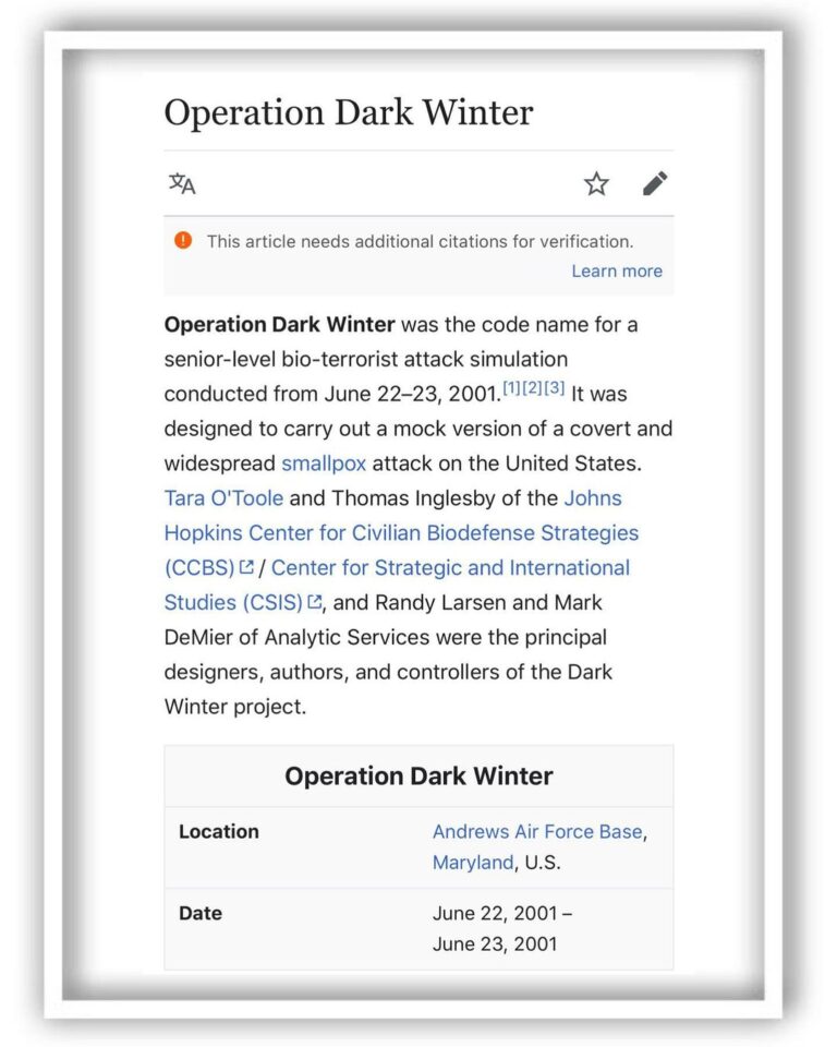Read more about the article Biden’s use of ‘dark winter’ seemed of place. It was. This is all a game to them