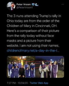 Read more about the article Look at this disgusting POS leftist doxxing old lady nuns that dared to attend a