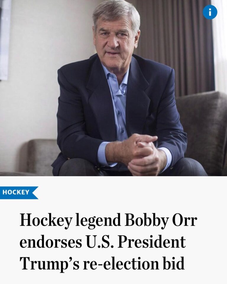 Read more about the article Hall of Famer Bobby Orr endorses  re-election  LET’S GOOOOOOOOthanks for the