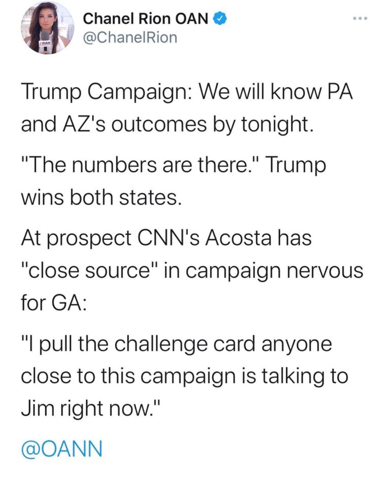 Read more about the article Trump Campaign: We will know PA and AZs outcomes by tonight. “The numbers are there.” Trump wins both states.