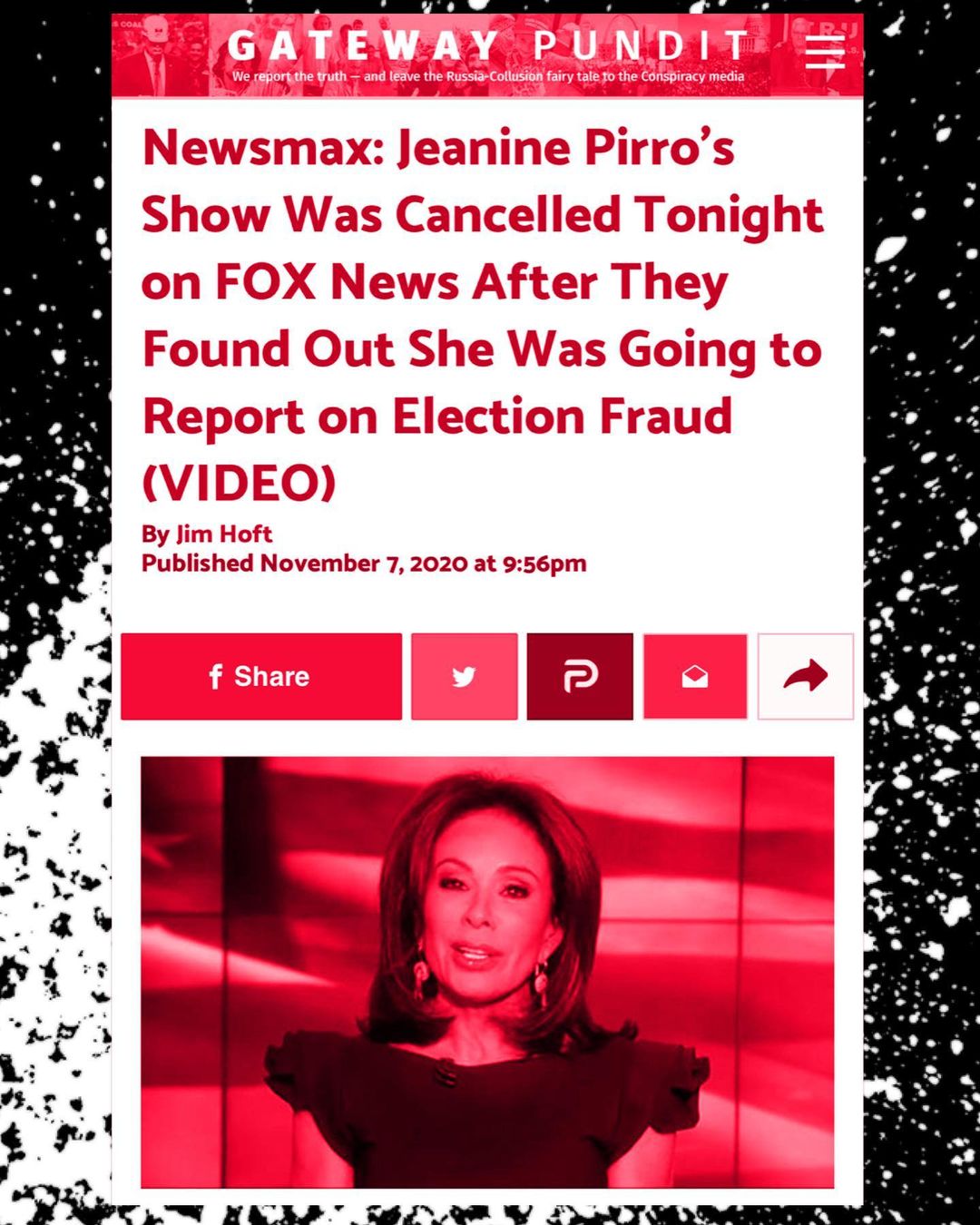 You are currently viewing Fox News cancelled Learning that she was going to report on voter fraud i⃨ n⃨e