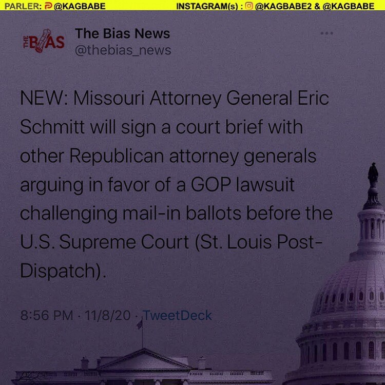 Read more about the article NEW: Missouri Attorney General Eric Schmitt will sign a court brief with other Republican attorney generals arguing in favor of a GOP lawsuit challenging mail-in ballots before the U.S. Supreme Court