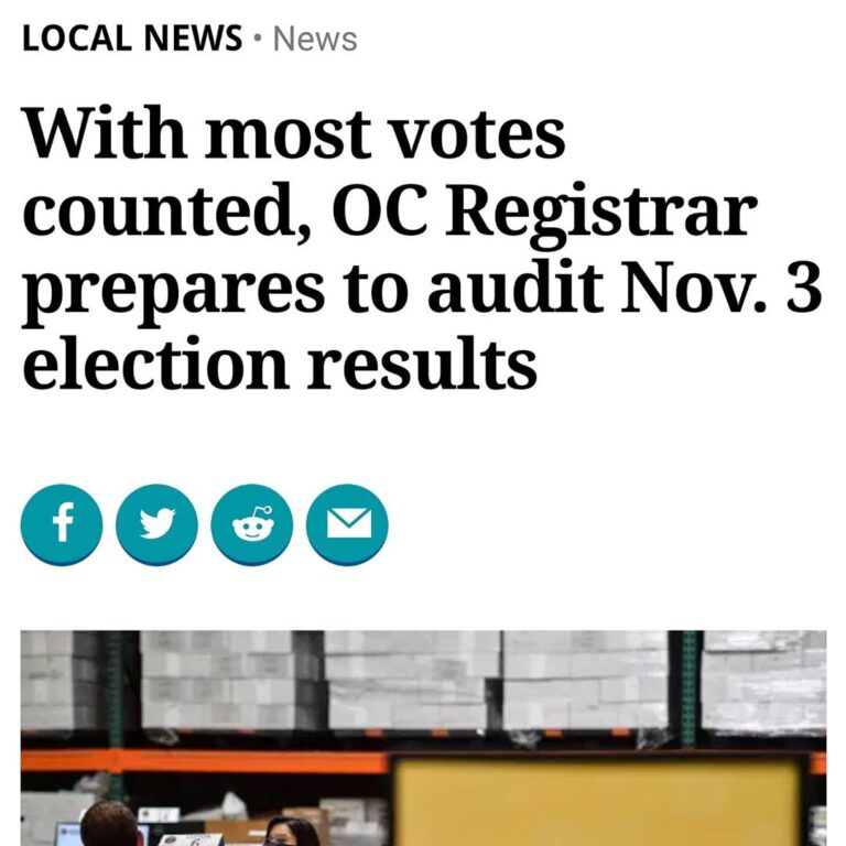 Read more about the article With most votes counted, Orange County Registrar prepares to audit Nov. 3 election results