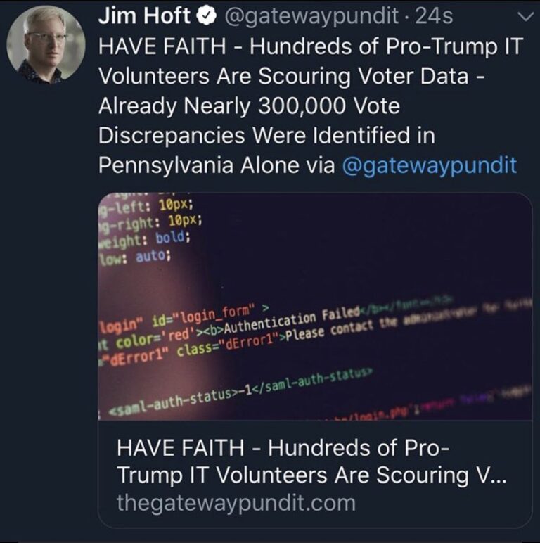 Read more about the article Hundreds of Pro-Trump IT Volunteers Are Scouring Voter Data – Already Nearly 300,000 Vote Discrepancies Were Identified in Pennsylvania Alone