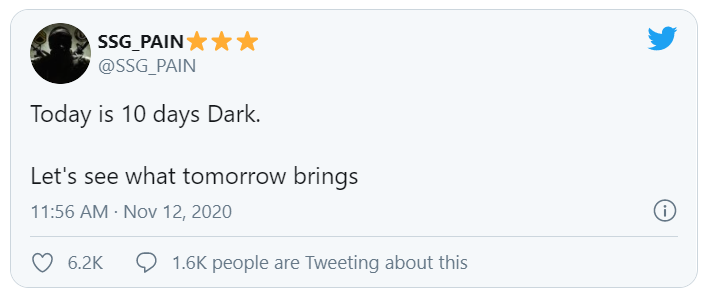 Read more about the article Today is 10 days Dark. Let’s see what tomorrow brings