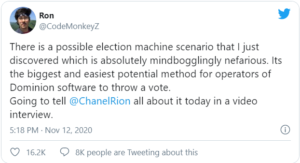 Read more about the article There is a possible election machine scenario that I just discovered which is absolutely mindbogglingly nefarious.