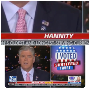 Read more about the article I could be completely off with this but was Sean Hannity wearing a 17 pin on tonight’s show?