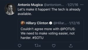 Read more about the article They thought she would never lose. 

CEO of Smartmatic quoted HRC tweet.