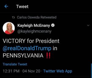 Read more about the article VICTORY for President  in PENNSYLVANIA