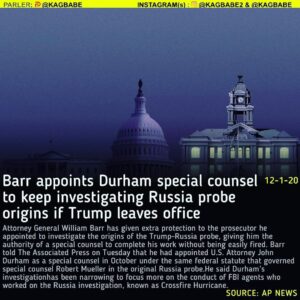 Read more about the article Attorney General William Barr has given extra protection to the prosecutor he ap