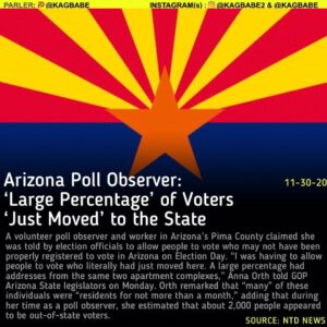 Read more about the article A volunteer poll observer and worker in Arizona’s Pima County claimed she was to