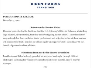 Read more about the article Statement by Hunter Biden.