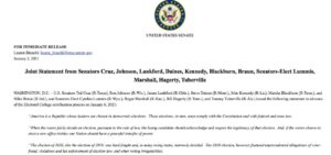 Read more about the article JUST IN: Joint statement from Senators Cruz, Johnson, Lankford, Daines, Kennedy,