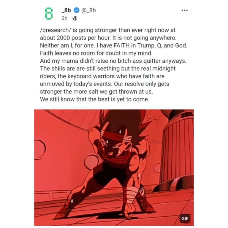 Read more about the article /qresearch/ is going stronger than ever right now at about 2000 posts per hour.
