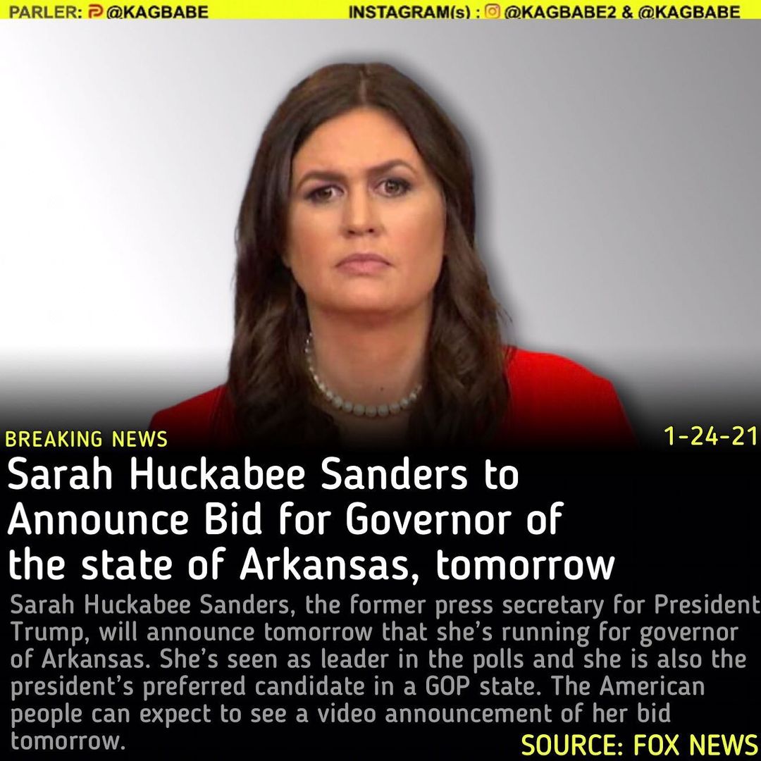 You are currently viewing Sarah Huckabee Sanders, the former press secretary for President Trump, will ann