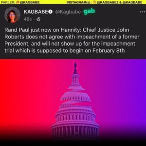 Read more about the article Rand Paul: Chief Justice John Roberts does not agree with impeachment of a forme