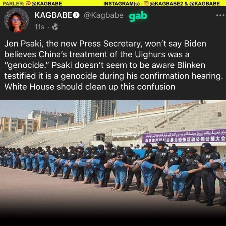 Read more about the article Jen Psaki, the new Press Secretary, won’t say Biden believes China’s treatment o