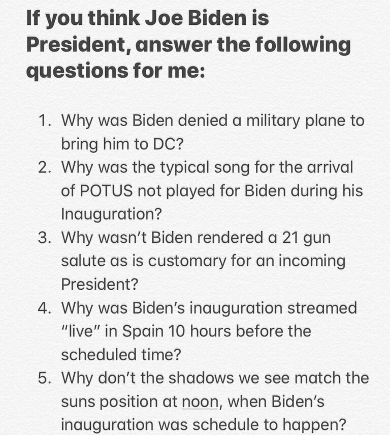 Read more about the article If you think Joe Biden is President, answer the following questions for me: