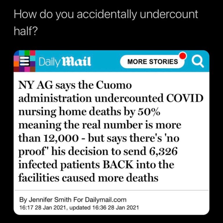 Read more about the article How do you accidentally undercount half? – NY AG says the Cuomo administration undercounted COVID nursing home deaths by 50%
