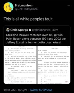 Read more about the article This is all white peoples fault.

Ghislaine Maxwell recruited over 100 girls in