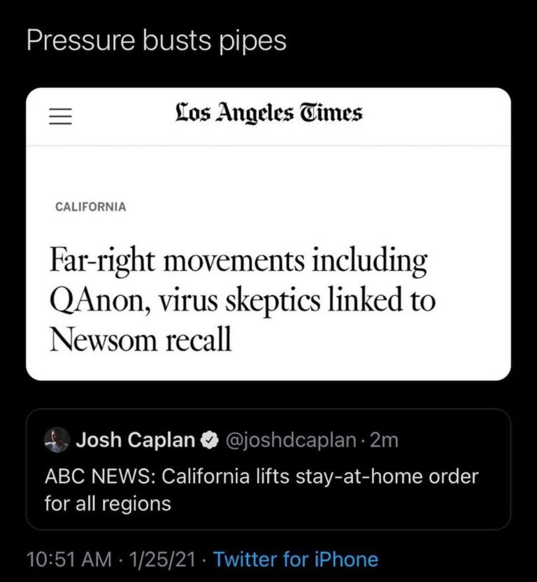 Read more about the article Pressure busts pipes

Far-right movements including QAnon, virus skeptics linked
