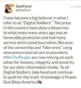 Read more about the article Message from General Flynn 
*Clouthub Account