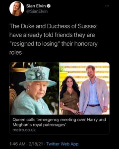 Read more about the article It’s Time 

(X) Prince Andrew 
(X) Prince Harry
(X) Duchess of Sussex 
(SOON) Pr