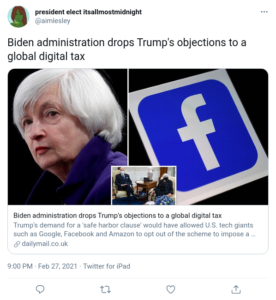Read more about the article Biden administration drops Trump’s objections to a global digital tax