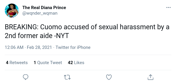 Read more about the article BREAKING: Cuomo accused of sexual harassment by a 2nd former aide -NYT