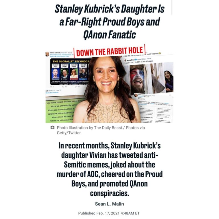 Read more about the article In recent months, Stanley Kubrick’s daughter Vivian has tweeted anti-Semitic mem