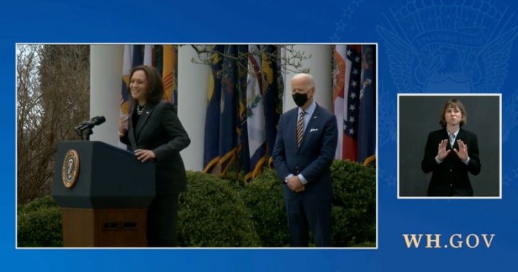 Read more about the article “Help Has Arrived, America” – Kamala Harris Celebrates Signing of Covid Bill That Has Nothing to do With Covid as Biden Stares On (VIDEO)