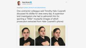 Read more about the article ‘Capitol rioter’ reportedly told colleagues Nazis ‘should have finished the job,’ sported ‘Hitler mustache’ at Navy base (PHOTO)