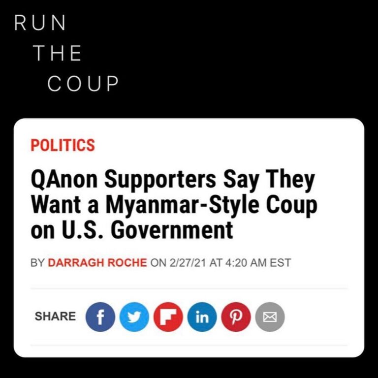 Read more about the article QAnon Supporters Say They Want a Myanmar-Style Coup on U.S. Government