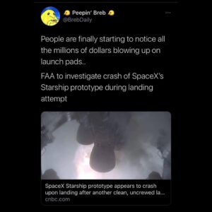Read more about the article People are finally starting to notice all the millions of dollars blowing up on launch pads..