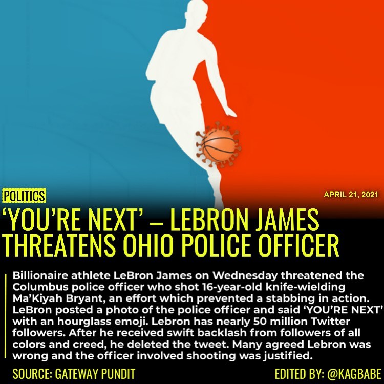 Read more about the article LeBron tweeted to his 50 million followers a full photo of the police officer* w