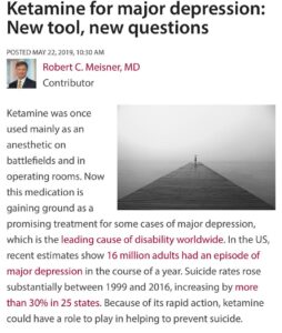 Read more about the article I use ketamine for my depression and anxiety itâ€™s a medicine not a drug it has q