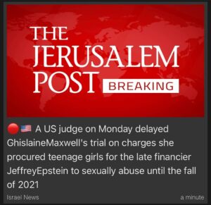 Read more about the article A US judge on Monday delayed Ghislaine Maxwell’s trial on charges she procured teenage girls for the late financier Jeffrey Epstein to sexually abuse until the fall of 2021