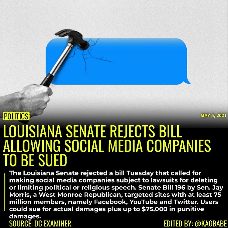 Read more about the article The Louisiana Senate rejected a bill Tuesday that called for making social media