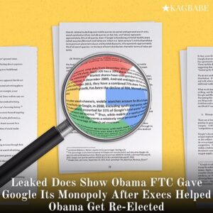 Read more about the article Leaked Docs Show Obama FTC Gave Google Its Monopoly After Execs Helped Obama Get Re-Elected