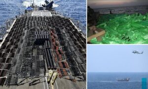 Read more about the article Navy seizes thousands of assault weapons hidden on ship ‘sailing from Iran to Ye