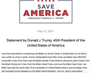Read more about the article New statement from Trump about Biden being compared to Jimmy Carter: