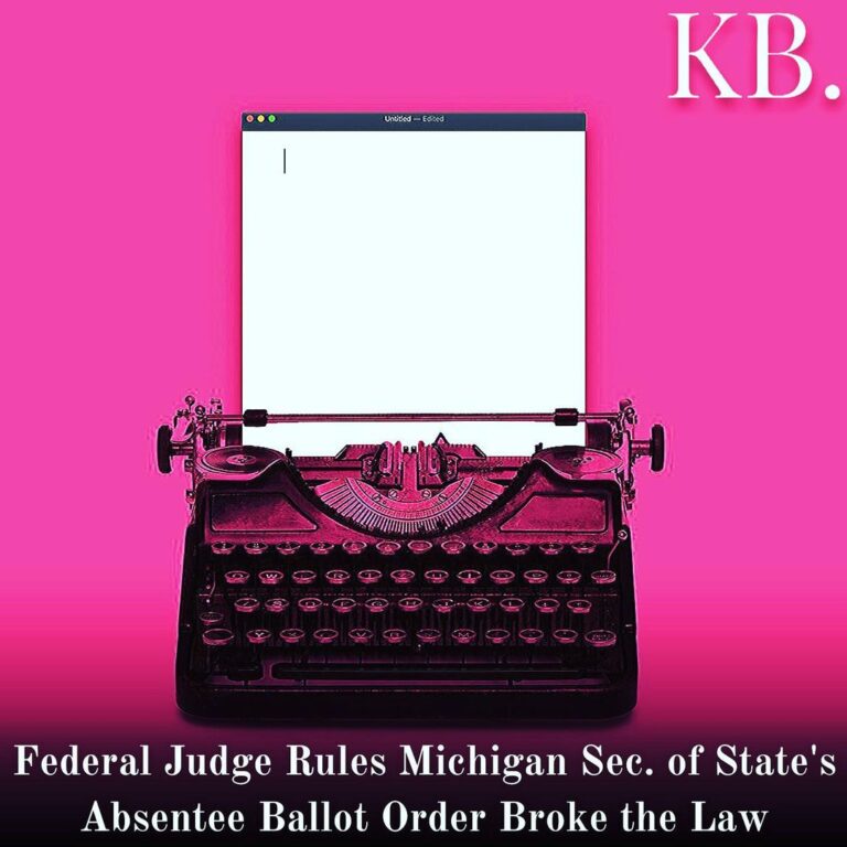 Read more about the article A Michigan judge ruled last week Secretary of State Jocelyn Benson (D) broke sta