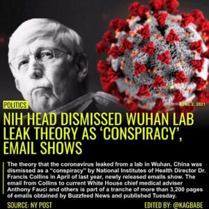 Read more about the article The theory that the coronavirus leaked from a lab in Wuhan, China was dismissed
